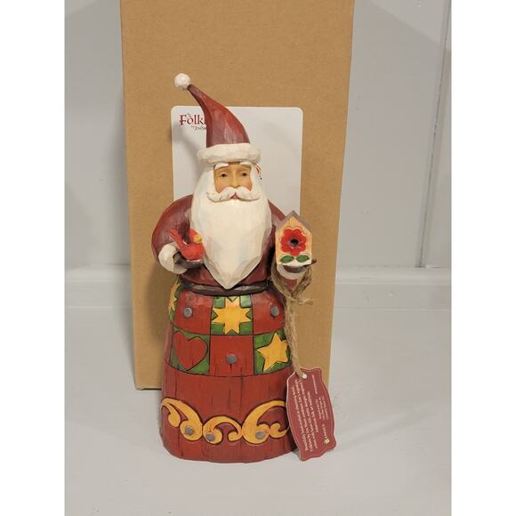 Folklore by Jim Shore Santa with a Cardinal Bird House 4058763 W/box - Picture 1 of 9